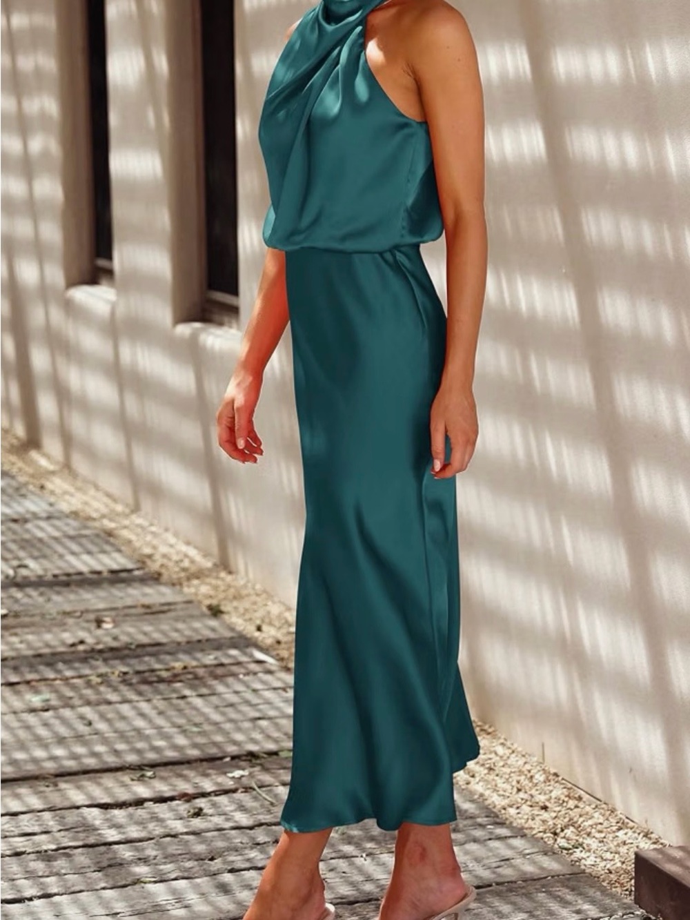 Maxi Cocktail Dress Mock Neck & Flare Asymmetrical Top- New W/Tags - Picture 5 of 6
